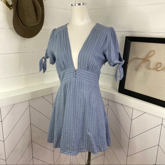 Lost + Wander Blue Striped Gauze Dress - Picture 5 of 8